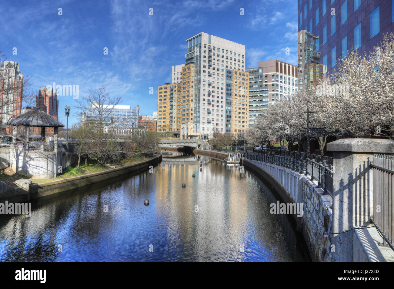 Ein Blick auf Downtown Providence, Rhode Island Stockfoto