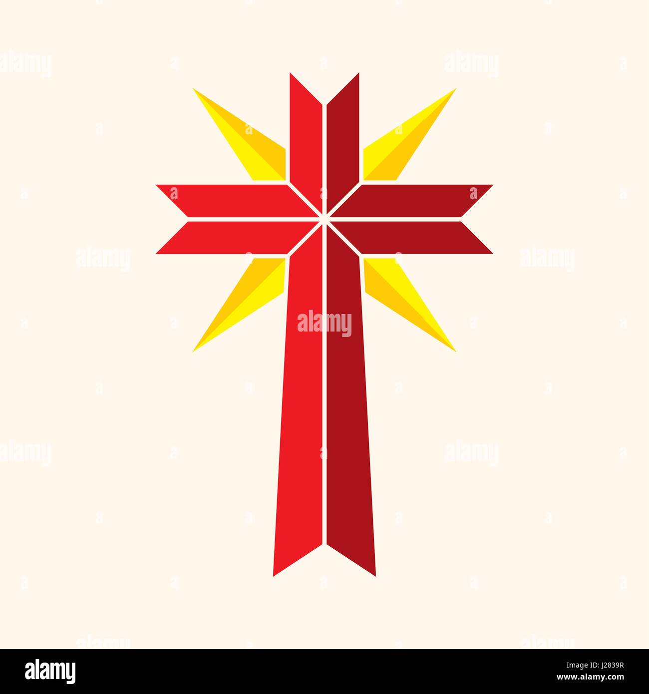 Logo der Kirche. Das Kreuz des Herrn Jesus Christus Stock Vektor