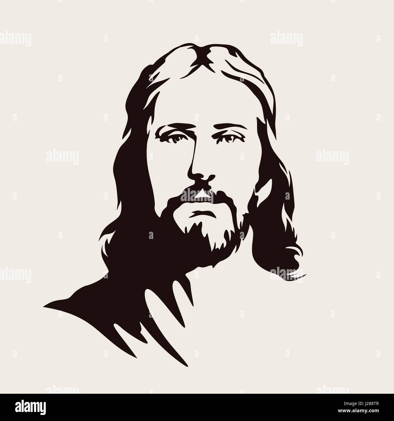 Gesicht des Herrn Jesus Christus Stock Vektor