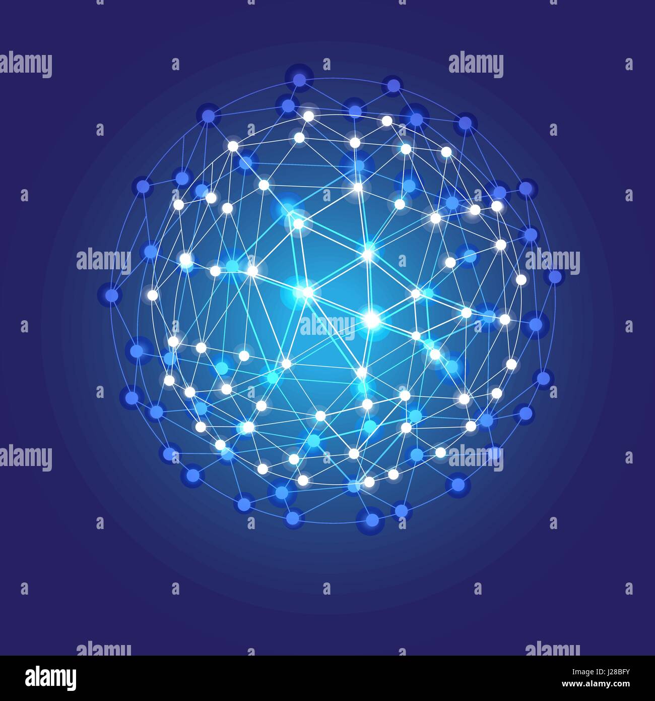 Blau leuchtende kosmische Netz Stock Vektor