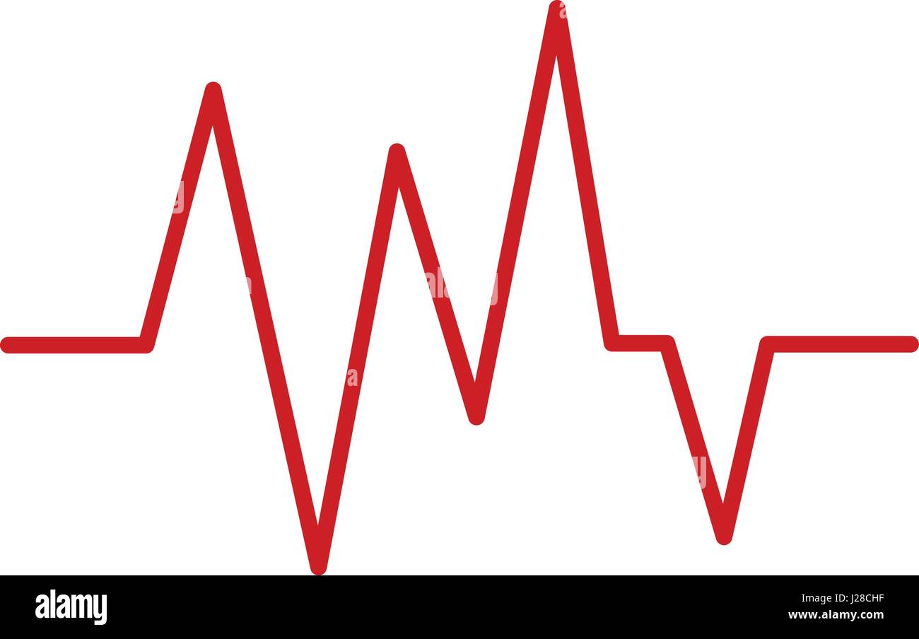 Symbol rot Herzschlag. Vektor-Illustration. Herzschlag im flat Design Sign. Stock Vektor