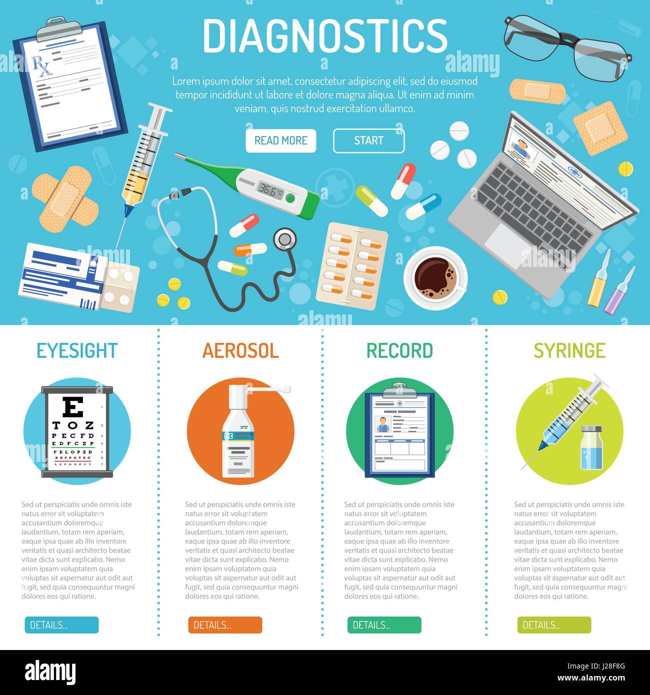medizinische Banner und Infografiken Stock Vektor