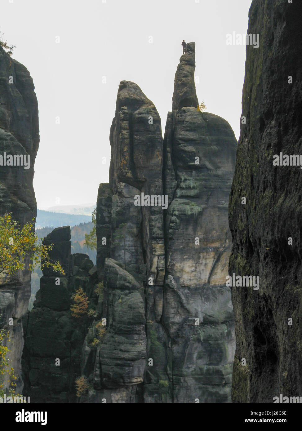 Deutschland, Sachsen, Sächsische Schweiz, bizarre Felsen Brosinadel Stockfoto