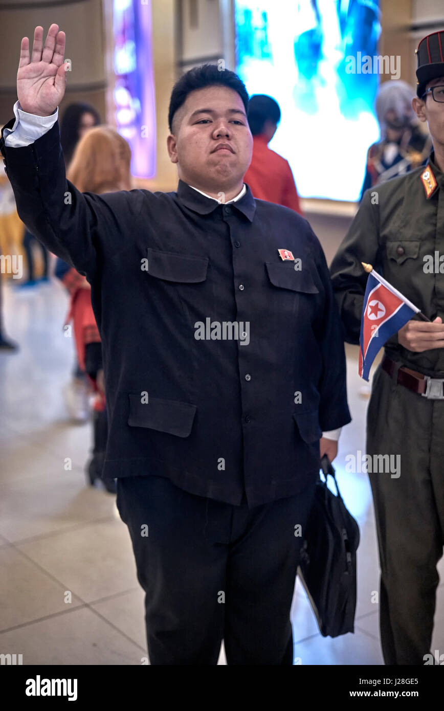 Cosplay Teilnehmer gekleidet als Kim Jong UN, Comic Con, Bangkok, Thailand, 2017 Stockfoto