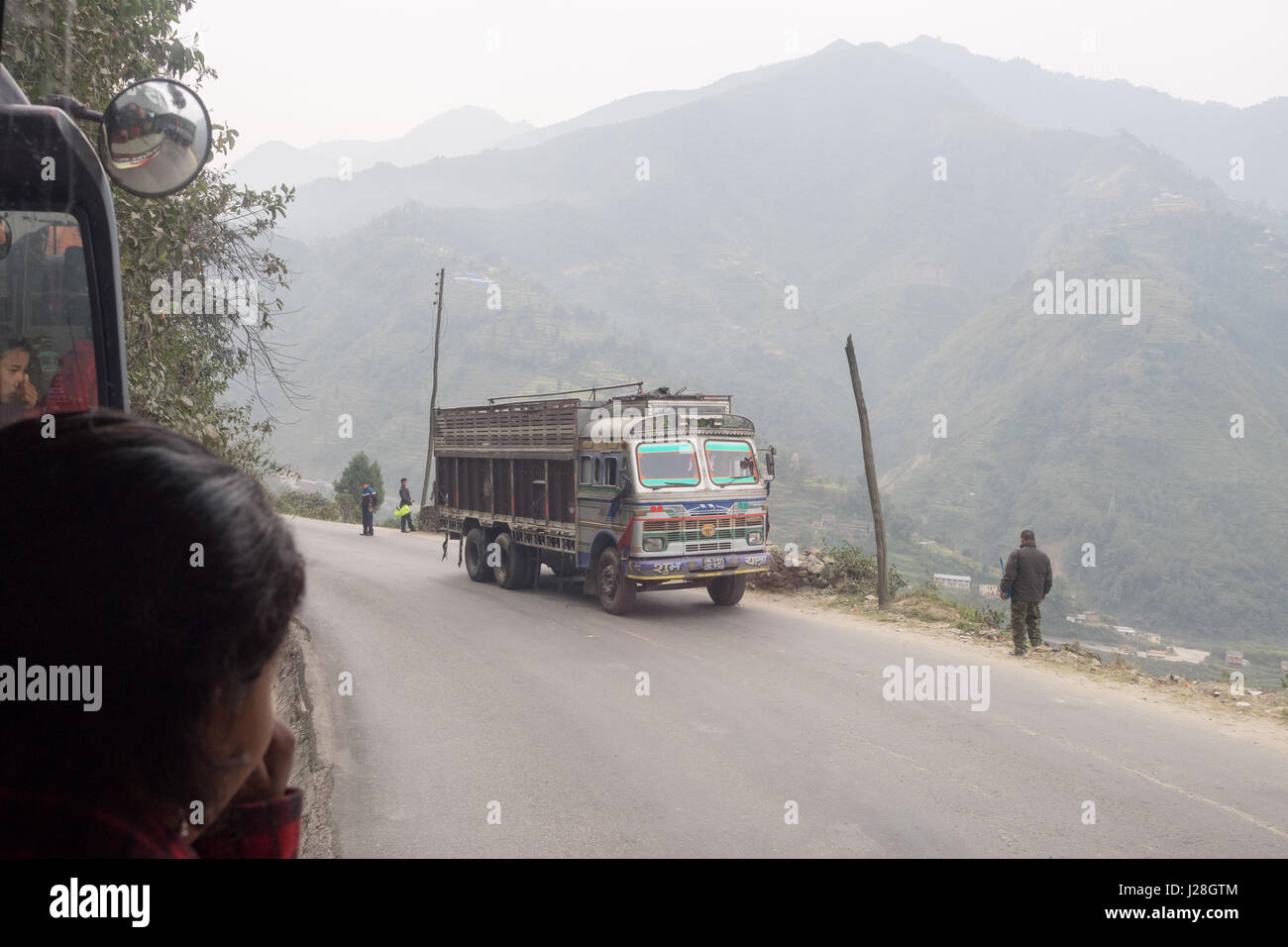 Nepal, Zentralregion, Bagmati, Annapurna Circuit - fahren von Kathmandu nach Bhulbhule - Nepal-Straße westlich von Kathmandu Stockfoto
