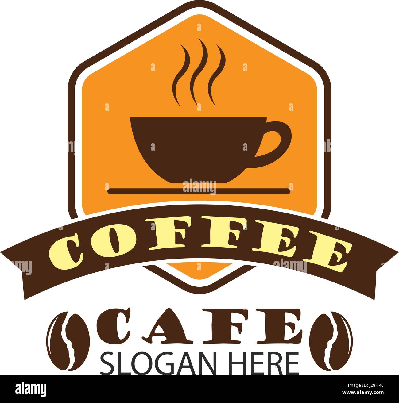 Coffee Shop-Logo, Aufkleber, Abzeichen mit Text Platz für Ihr Slogan / Motto, Vektor-Illustration Stock Vektor