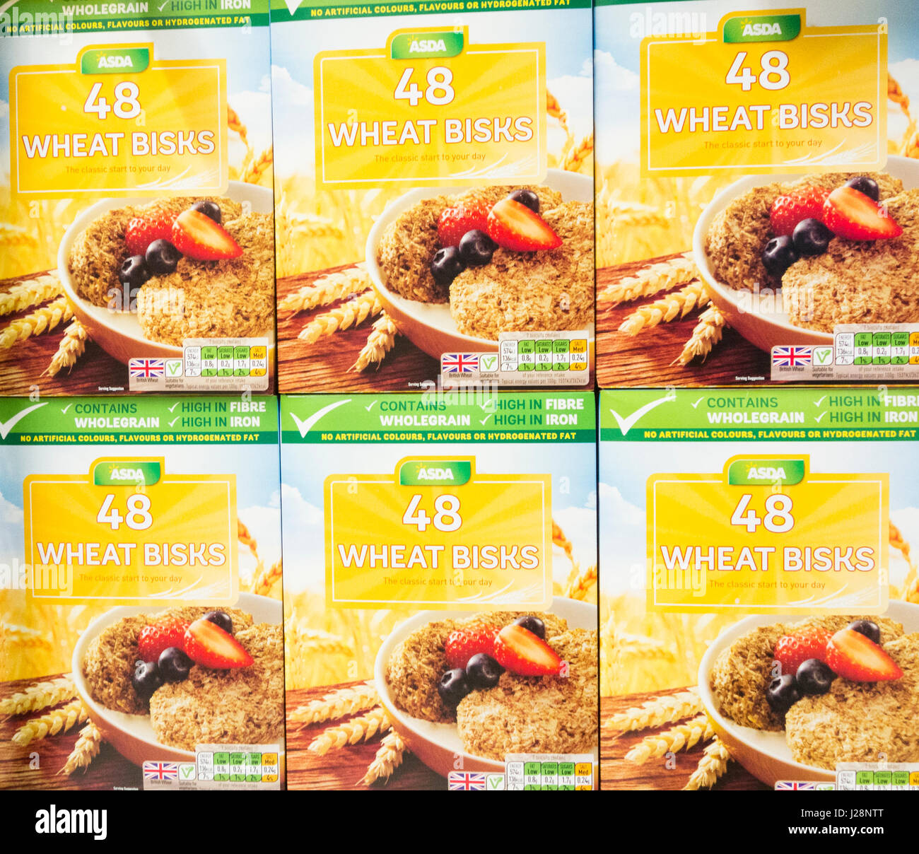 ASDA Eigenmarke Weizen Bisks Frühstücks-Cerealien. UK Stockfoto