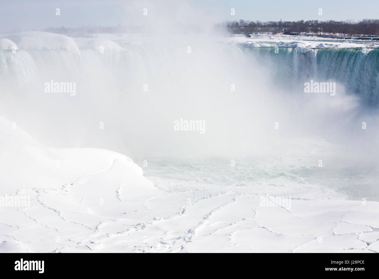 Winterzeit, Niagara Wasserfälle Kanada eingefroren. Stockfoto