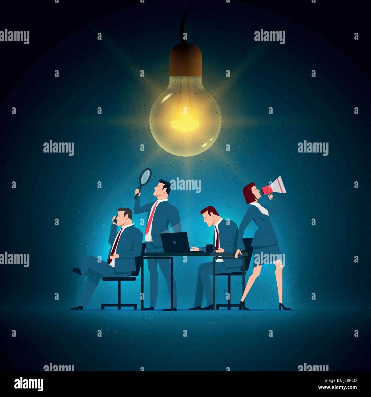 Business Konzept Abbildung. Business Team arbeiten. Elemente werden separat in Vektordatei geschichtet. Stock Vektor