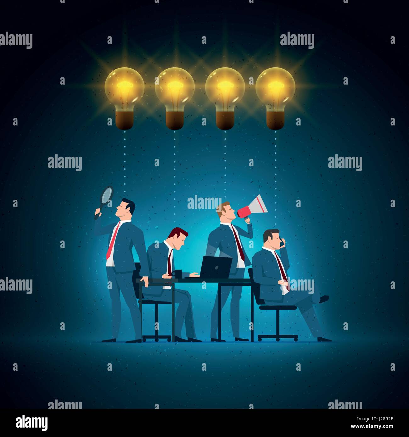 Business Konzept Abbildung. Business Team arbeiten. Elemente werden separat in Vektordatei geschichtet. Stock Vektor