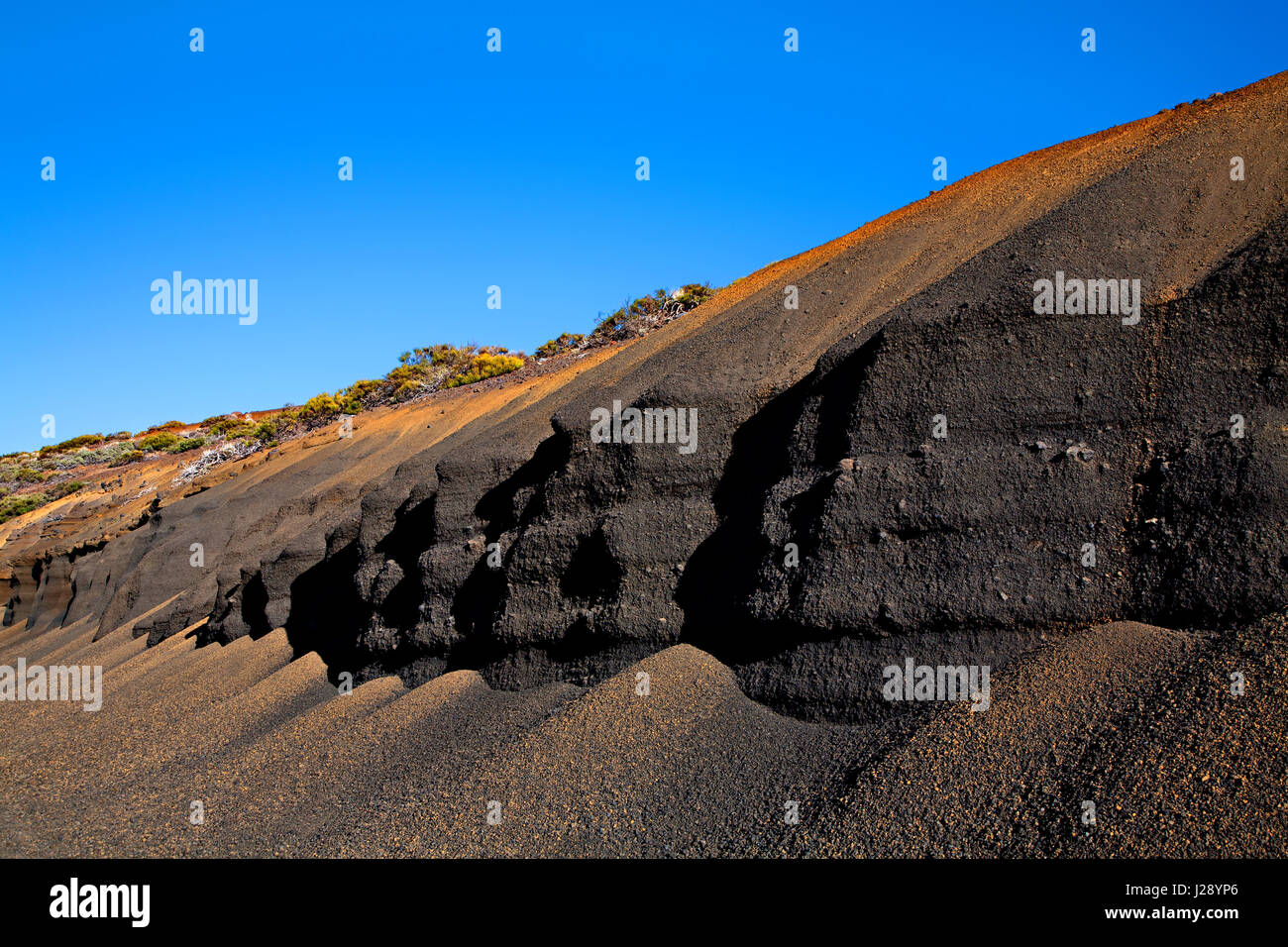 Vulkanischen Schichten, LaTarta, The Cake, Insel Teneriffa, Kanarische Inseln, Spanien. Stockfoto