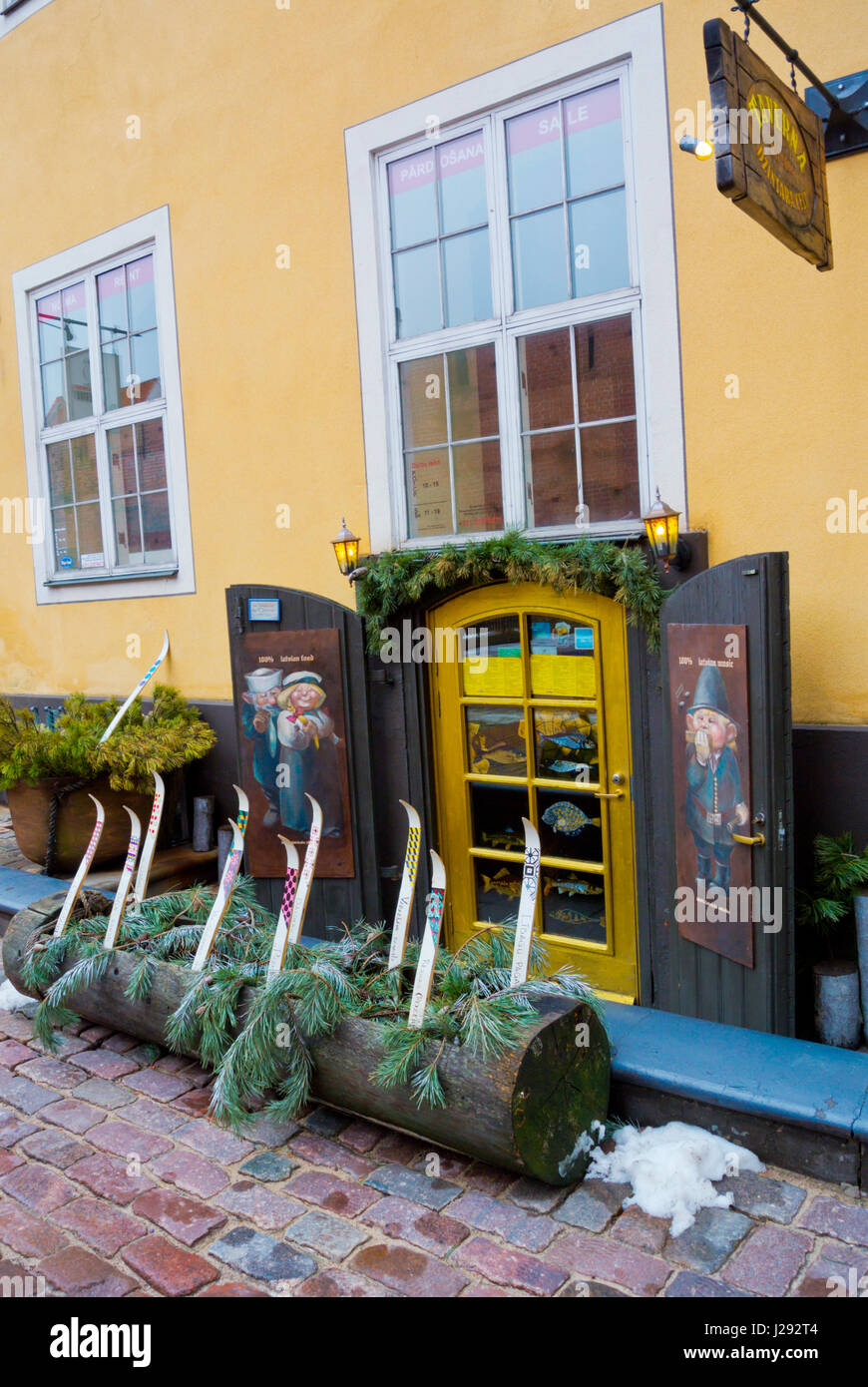 Cafe in Torna Iela, Vecriga, alte Stadt, Riga, Lettland, Europa Stockfoto