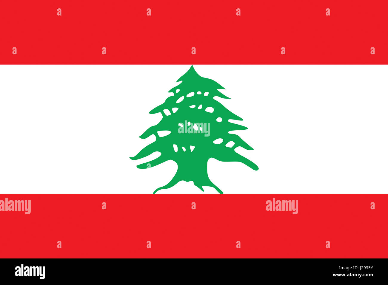 Abbildung der Flagge des Libanon. Stockfoto