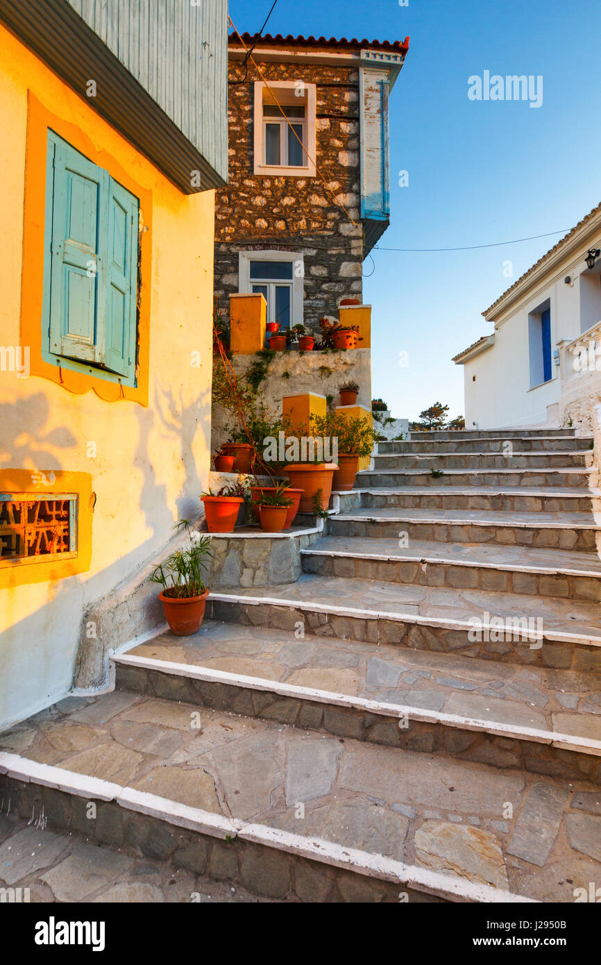 Malerische Dorf Kokkari auf der Insel Samos, Griechenland. Stockfoto