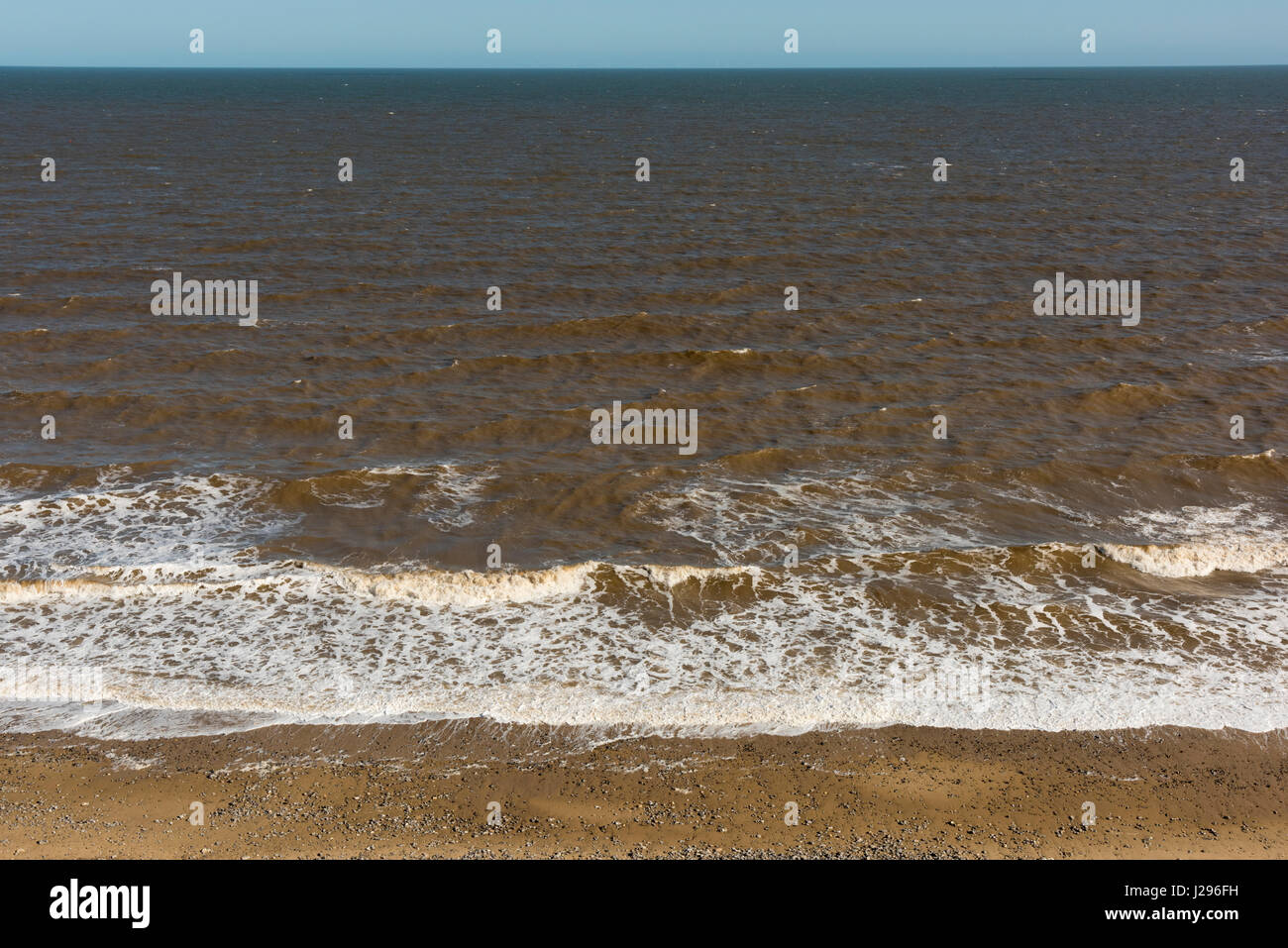 Die Nordsee vor der Küste von Norfolk UK. Leeren Hintergrundbild Stockfoto