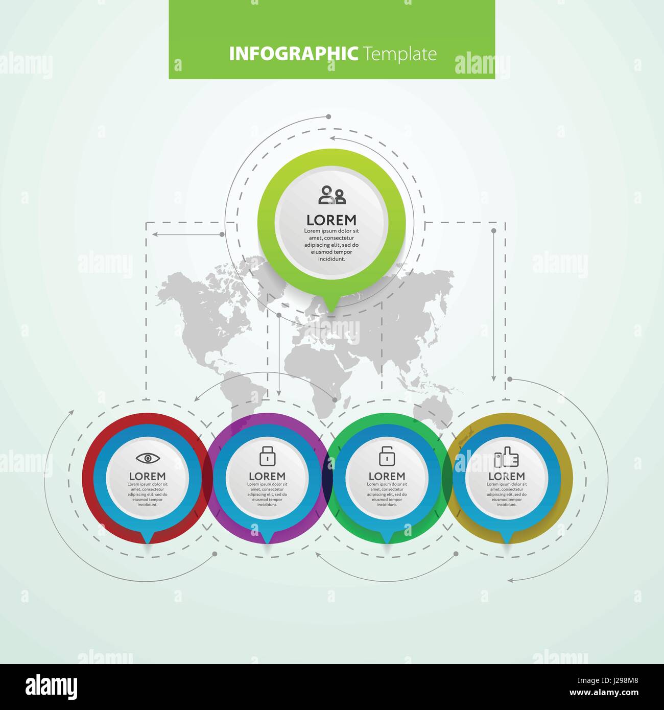 Abstrakte Infografiken Nummer Optionen Vorlage. Vektor-Illustration. Einsetzbar für Workflow-Layout, Grafik, Schritt Geschäftsoptionen, Banner, Web desig Stock Vektor