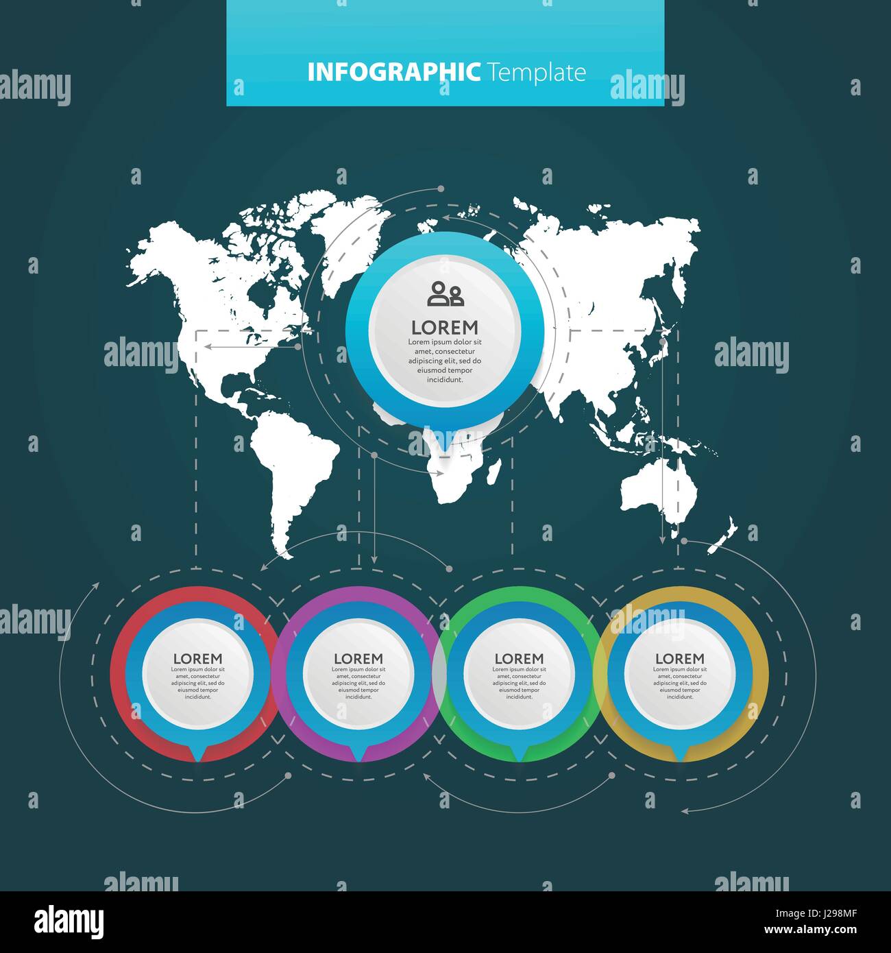 Abstrakte Infografiken Nummer Optionen Vorlage. Vektor-Illustration. Einsetzbar für Workflow-Layout, Grafik, Schritt Geschäftsoptionen, Banner, Web desig Stock Vektor