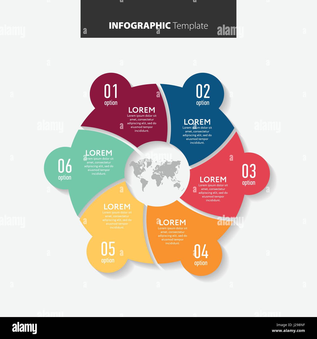 Abstrakte Infografiken Nummer Optionen Vorlage. Vektor-Illustration. Einsetzbar für Workflow-Layout, Grafik, Schritt Geschäftsoptionen, Banner, Web desig Stock Vektor