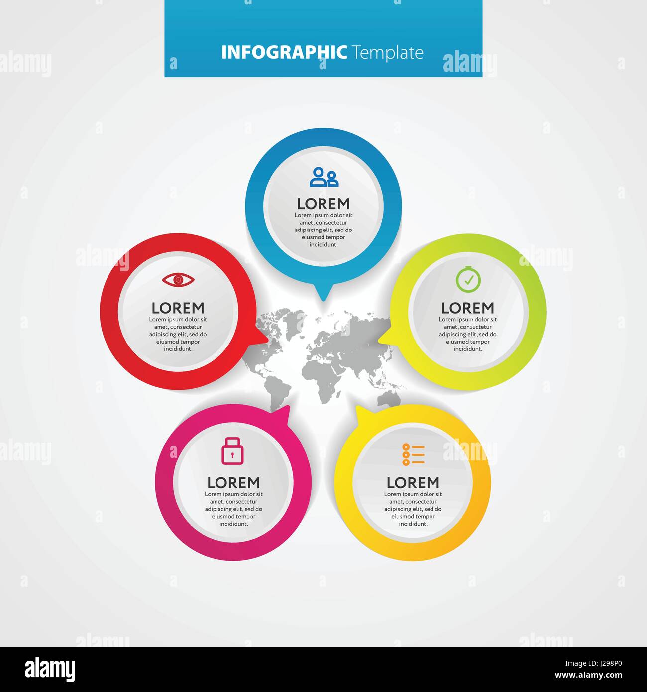 Abstrakte Infografiken Nummer Optionen Vorlage. Vektor-Illustration. Einsetzbar für Workflow-Layout, Grafik, Schritt Geschäftsoptionen, Banner, Web desig Stock Vektor