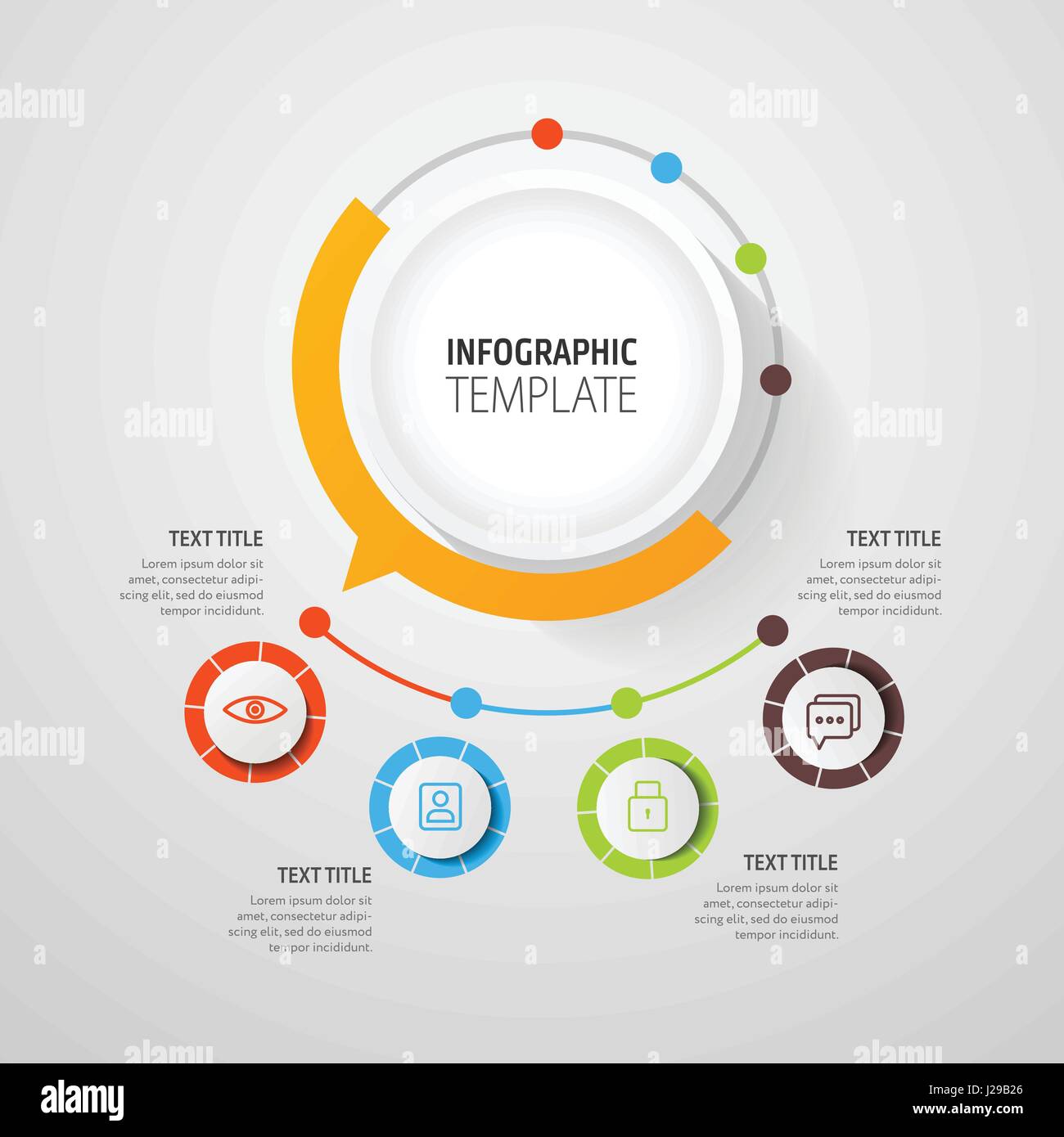 Infografik Geschäftskonzept - Vektor-Set der Infografik Elemente im flachen Design-Stil für Präsentation, Broschüre, Website. Vektor-Icons set. Stock Vektor