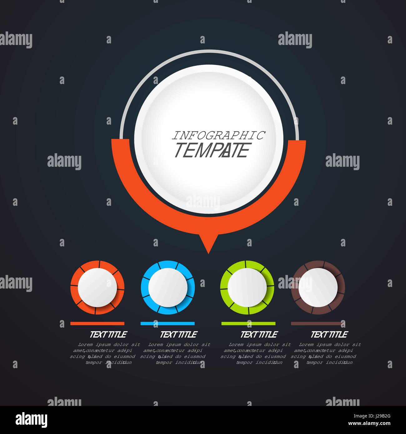 Infografik Geschäftskonzept - Vektor-Set der Infografik Elemente im flachen Design-Stil für Präsentation, Broschüre, Website. Vektor-Icons set. Stock Vektor