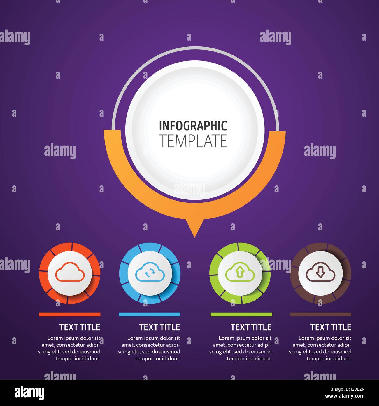 Infografik Geschäftskonzept - Vektor-Set der Infografik Elemente im flachen Design-Stil für Präsentation, Broschüre, Website. Vektor-Icons set. Stock Vektor