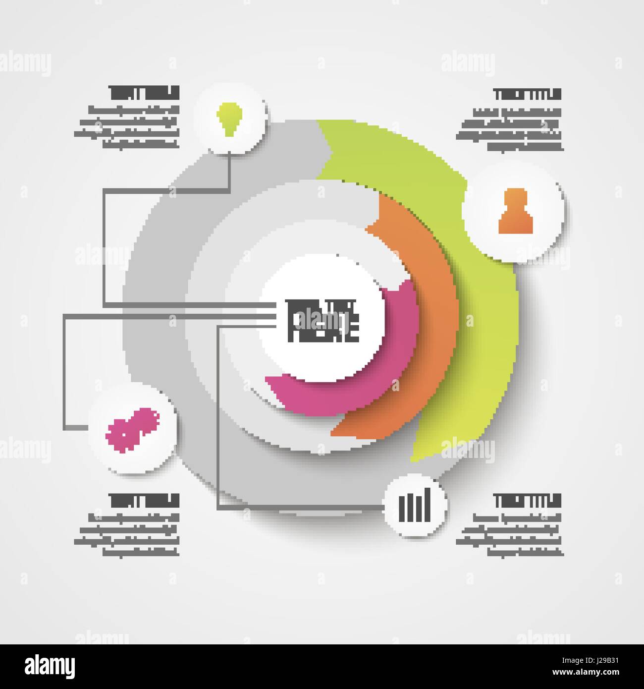 Infografik Geschäftskonzept - Vektor-Set der Infografik Elemente im flachen Design-Stil für Präsentation, Broschüre, Website. Vektor-Icons set. Stock Vektor