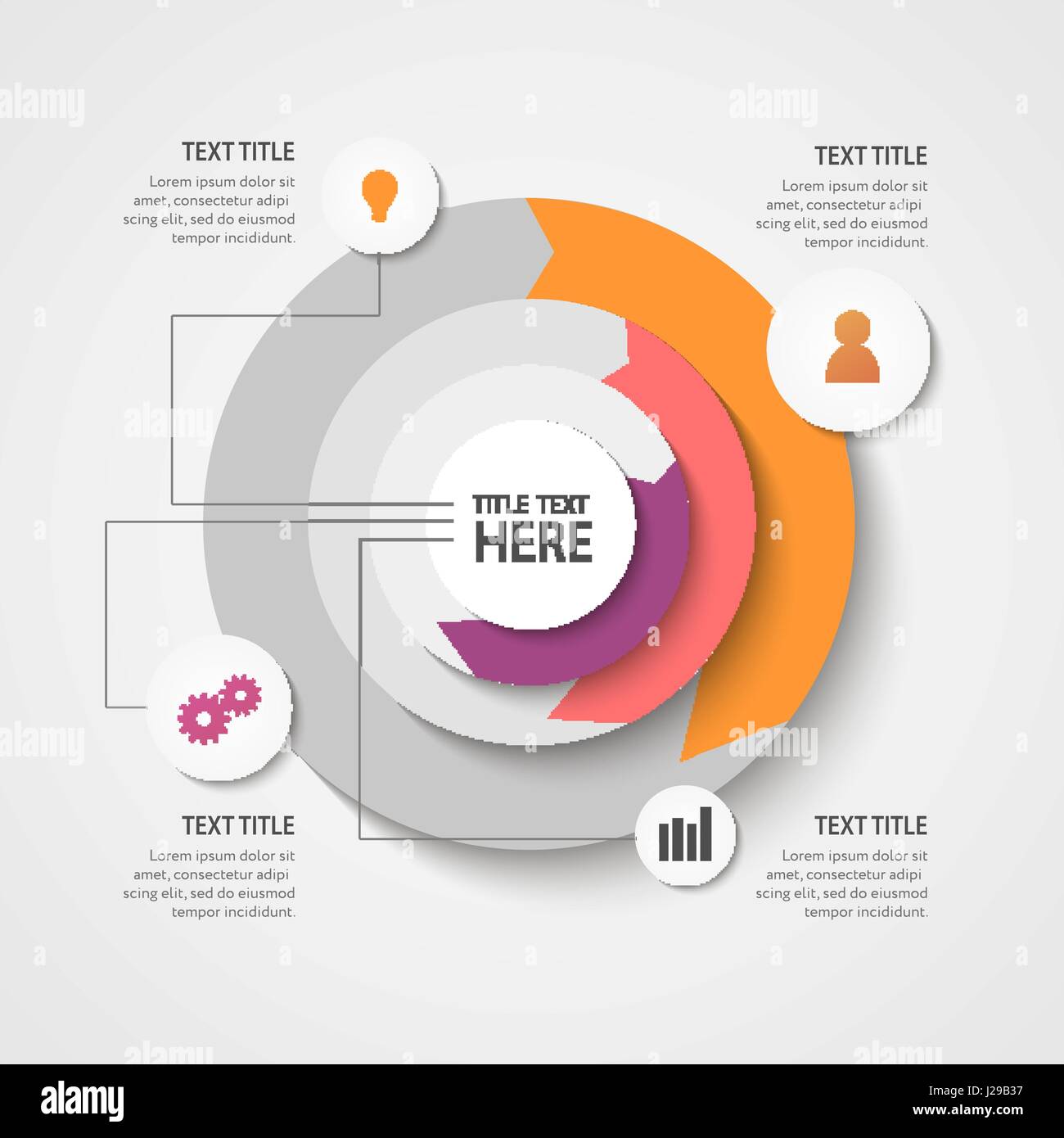 Infografik Geschäftskonzept - Vektor-Set der Infografik Elemente im flachen Design-Stil für Präsentation, Broschüre, Website. Vektor-Icons set. Stock Vektor