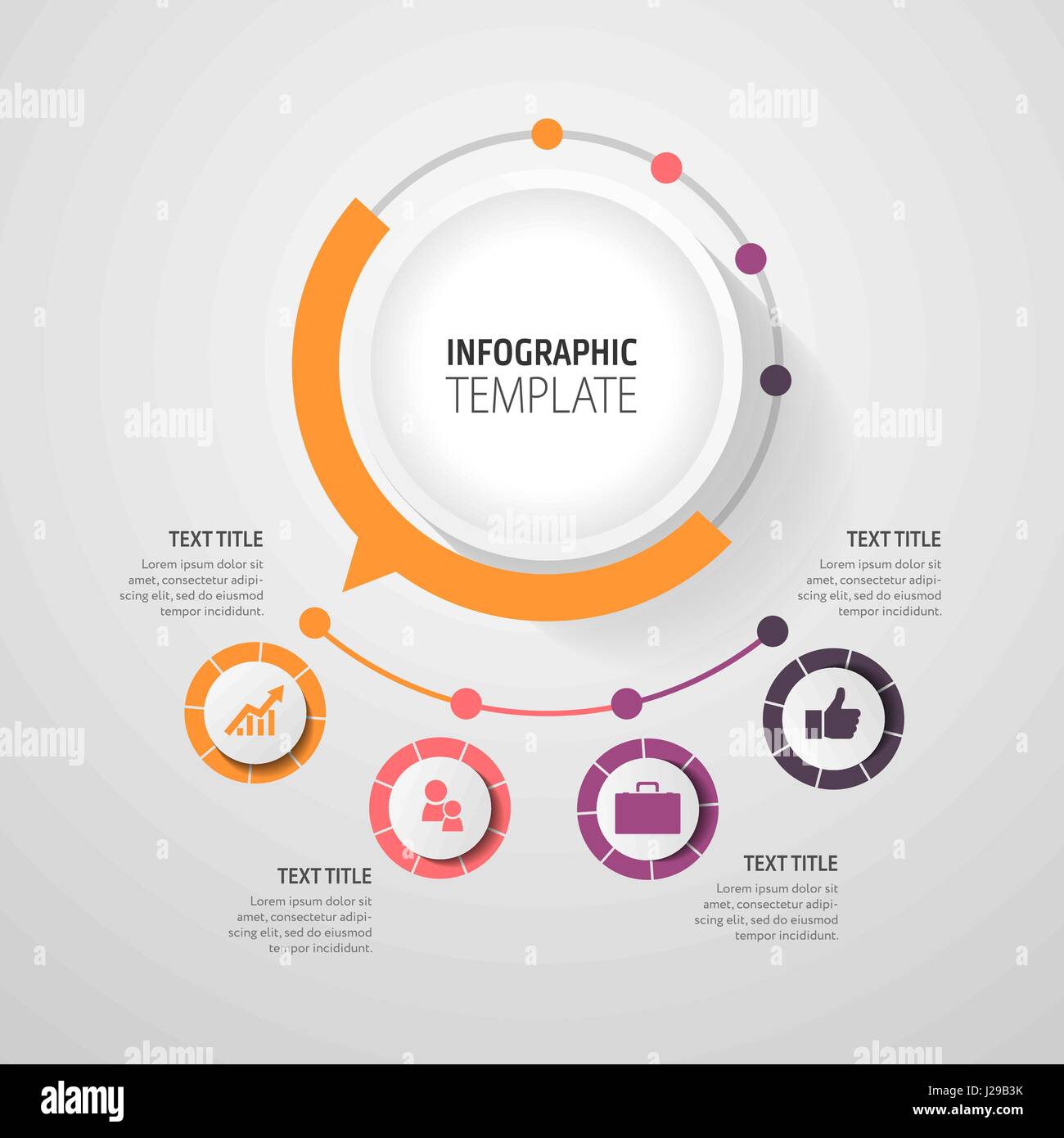 Infografik Geschäftskonzept - Vektor-Set der Infografik Elemente im flachen Design-Stil für Präsentation, Broschüre, Website. Vektor-Icons set. Stock Vektor