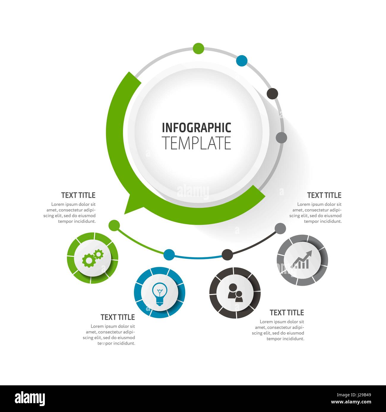 Infografik Geschäftskonzept - Vektor-Set der Infografik Elemente im flachen Design-Stil für Präsentation, Broschüre, Website. Vektor-Icons set. Stock Vektor