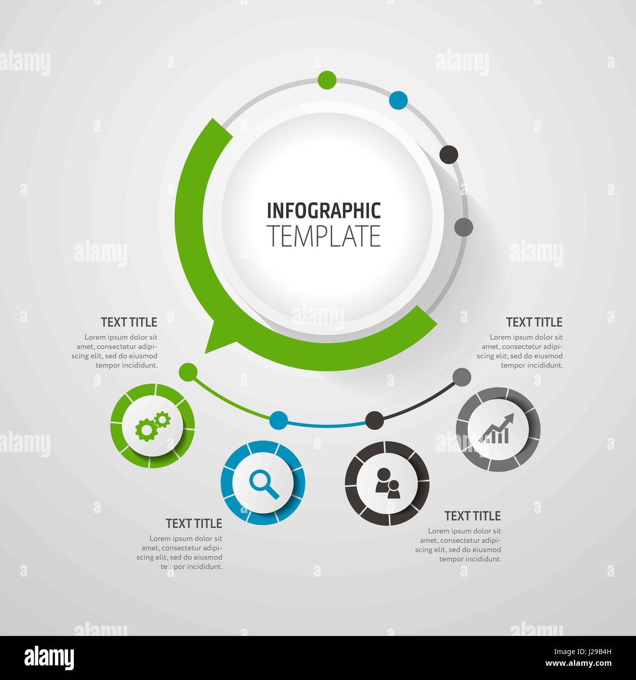 Infografik Geschäftskonzept - Vektor-Set der Infografik Elemente im flachen Design-Stil für Präsentation, Broschüre, Website. Vektor-Icons set. Stock Vektor