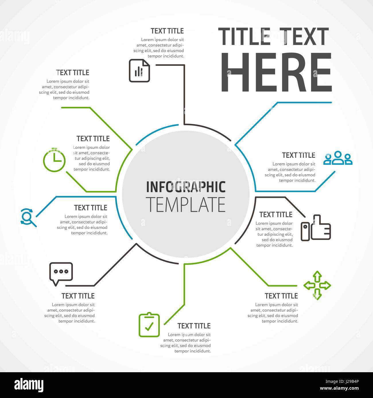 Infografik Geschäftskonzept - Vektor-Set der Infografik Elemente im flachen Design-Stil für Präsentation, Broschüre, Website. Vektor-Icons set. Stock Vektor