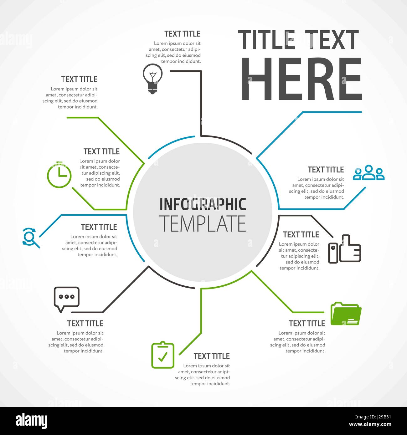 Infografik Geschäftskonzept - Vektor-Set der Infografik Elemente im flachen Design-Stil für Präsentation, Broschüre, Website. Vektor-Icons set. Stock Vektor