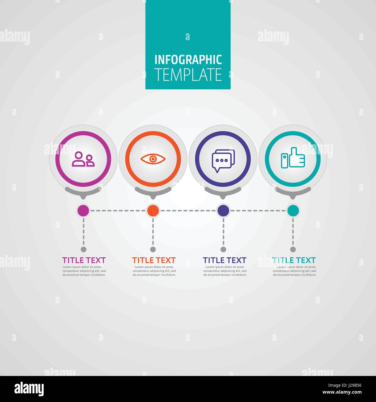 Infografik Geschäftskonzept - Vektor-Set der Infografik Elemente im flachen Design-Stil für Präsentation, Broschüre, Website. Vektor-Icons set. Stock Vektor