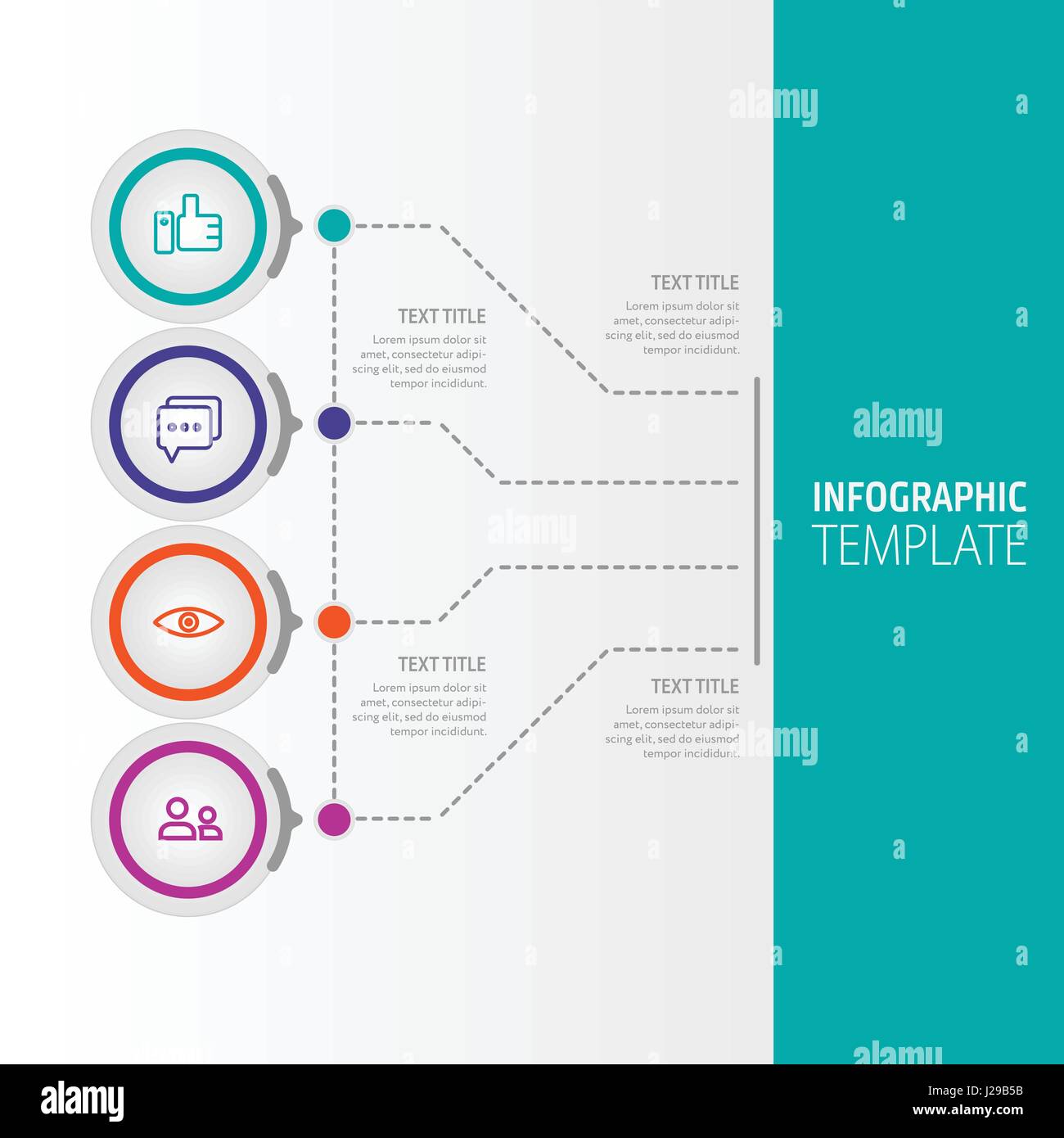 Infografik Geschäftskonzept - Vektor-Set der Infografik Elemente im flachen Design-Stil für Präsentation, Broschüre, Website. Vektor-Icons set. Stock Vektor