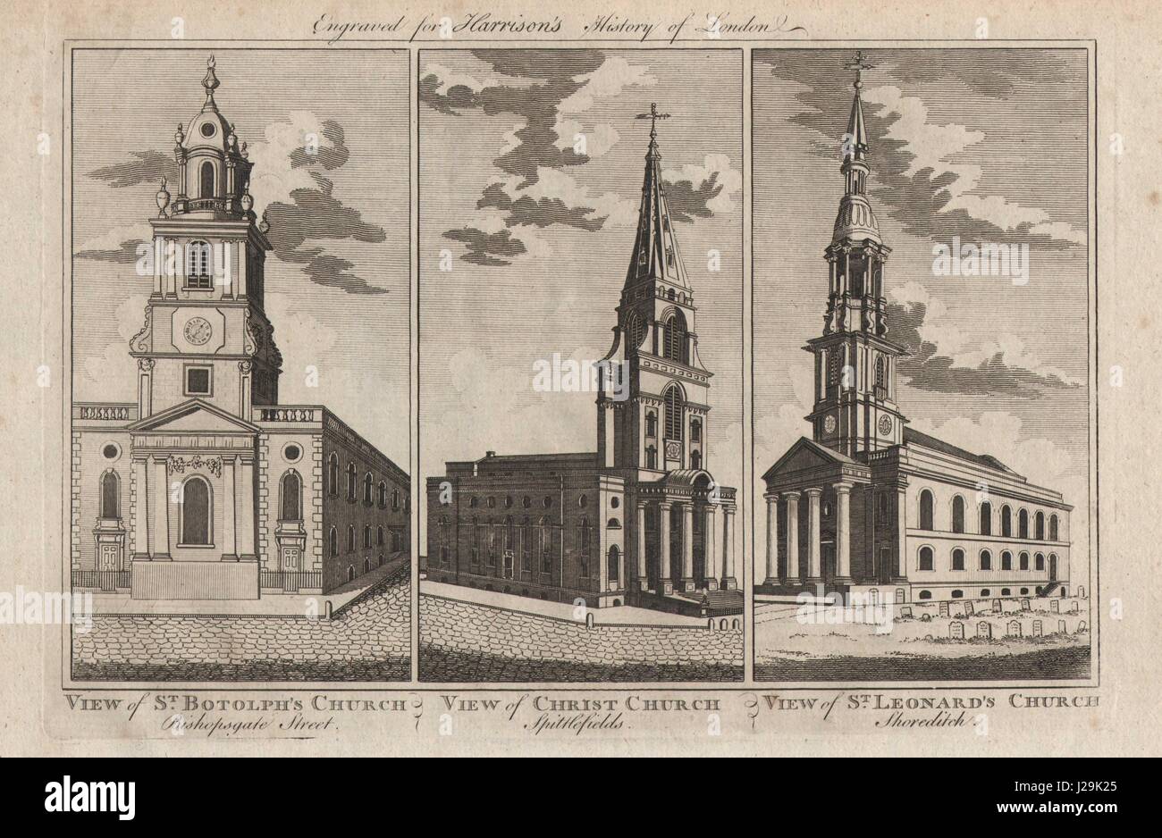 St Botolph-w/o-Bishopsgate Christuskirche Spitalfields Leonard Shoreditch 1776 Stockfoto