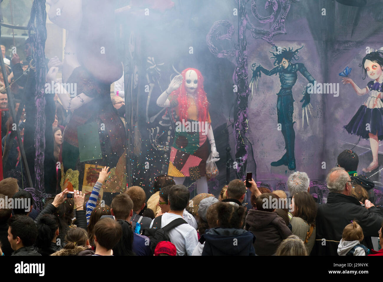 Frankreich, Nord-West Frankreich, Nantes, Tag Zeit Karneval, schweben 'Jack', Tim Burton, gemacht von Jackady und seinem team Stockfoto