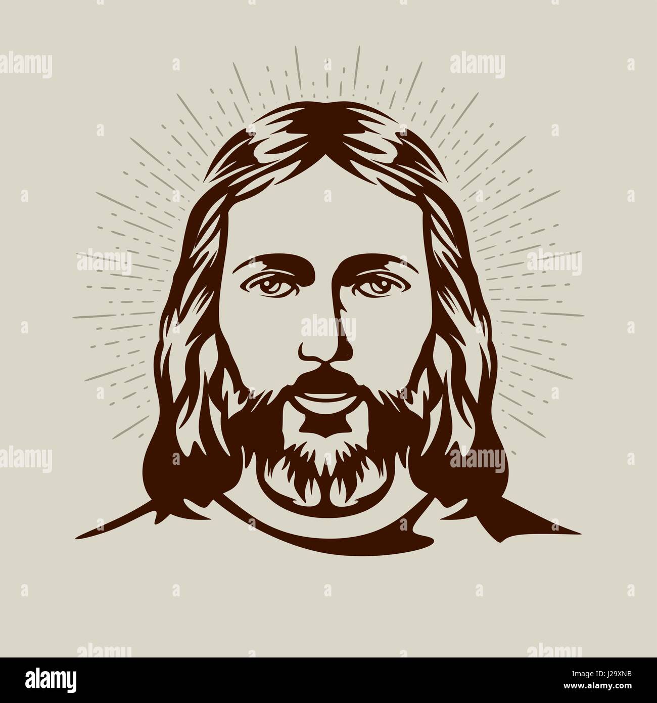 Gesicht des Herrn Jesus Christus Stock Vektor