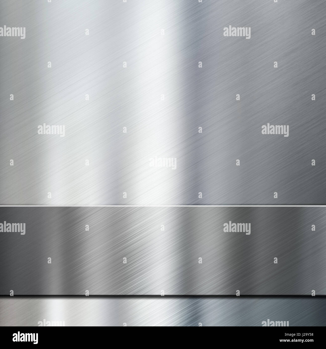 metallischen Streifen über gebürsteten metallischen Hintergrund 3d illustration Stockfoto