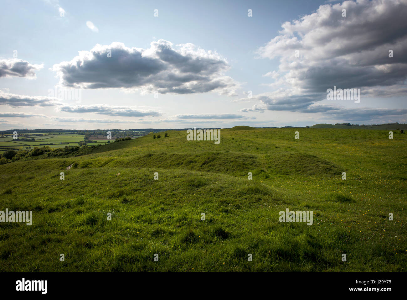 Erdarbeiten am Whitesheet-Hügel in der Nähe von Mere, Wiltshire, UK Stockfoto