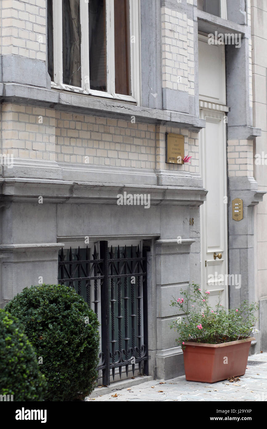 Die Wiege der Filmschauspielerin Audrey Hepburn in der Gemeinde Ixelles Brüssel Belgien 4. Mai 1929. 48 Rue Keyenveld Stockfoto