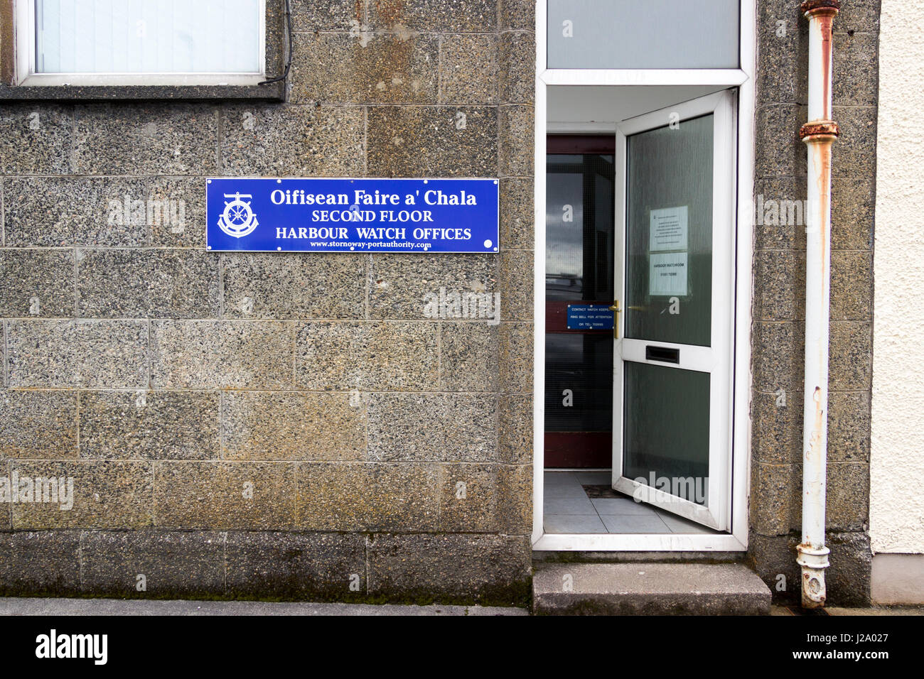Stornoway Harbour Watch Büros, Isle of Lewis, westliche Insel äußeren Hebriden, Vereinigtes Königreich Stockfoto