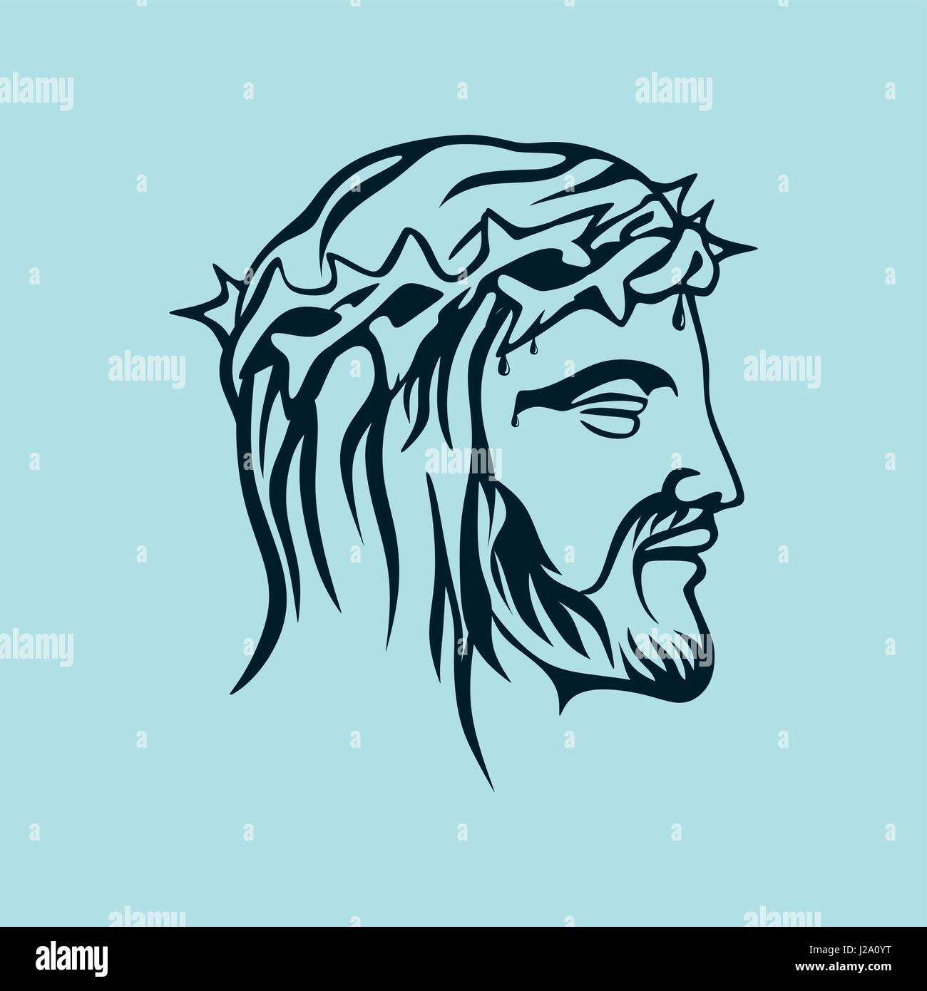 Das Gesicht von Jesus Christus Stock Vektor
