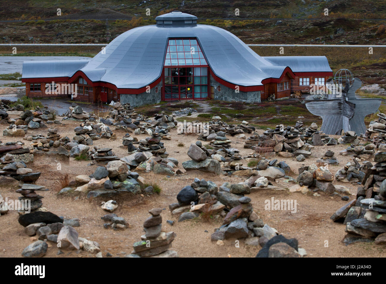 Besucherzentrum am Polarkreis Stockfoto