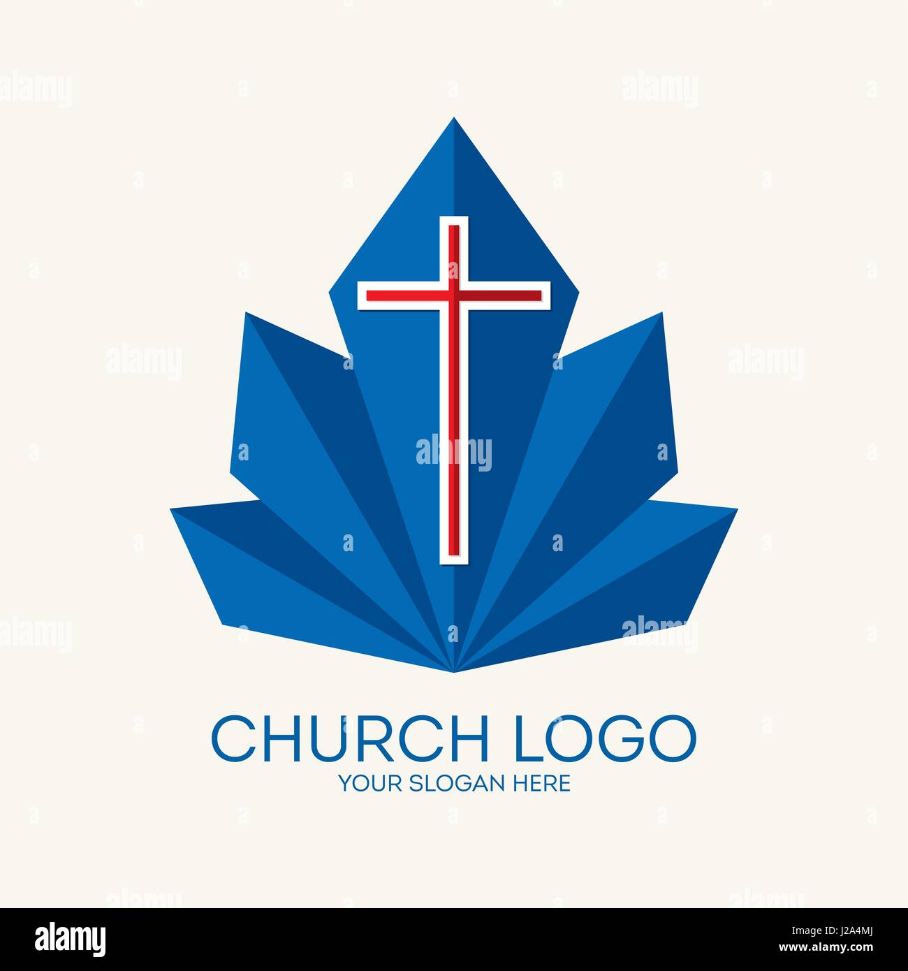 Logo für die Kirche, Mission, Service. Biblische und christliche Symbole. Stock Vektor