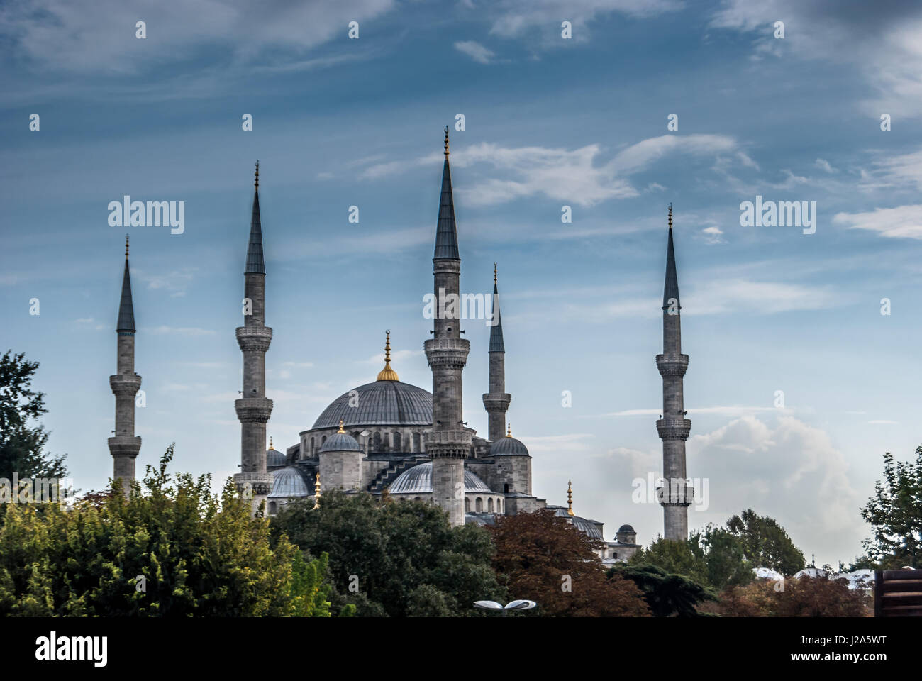 Die blaue Moschee oder die Sultan Ahmed Mosque (Türkisch: Sultanahmet Camii) ist eine historische Moschee in Istanbul, die größte Stadt in der Türkei Stockfoto