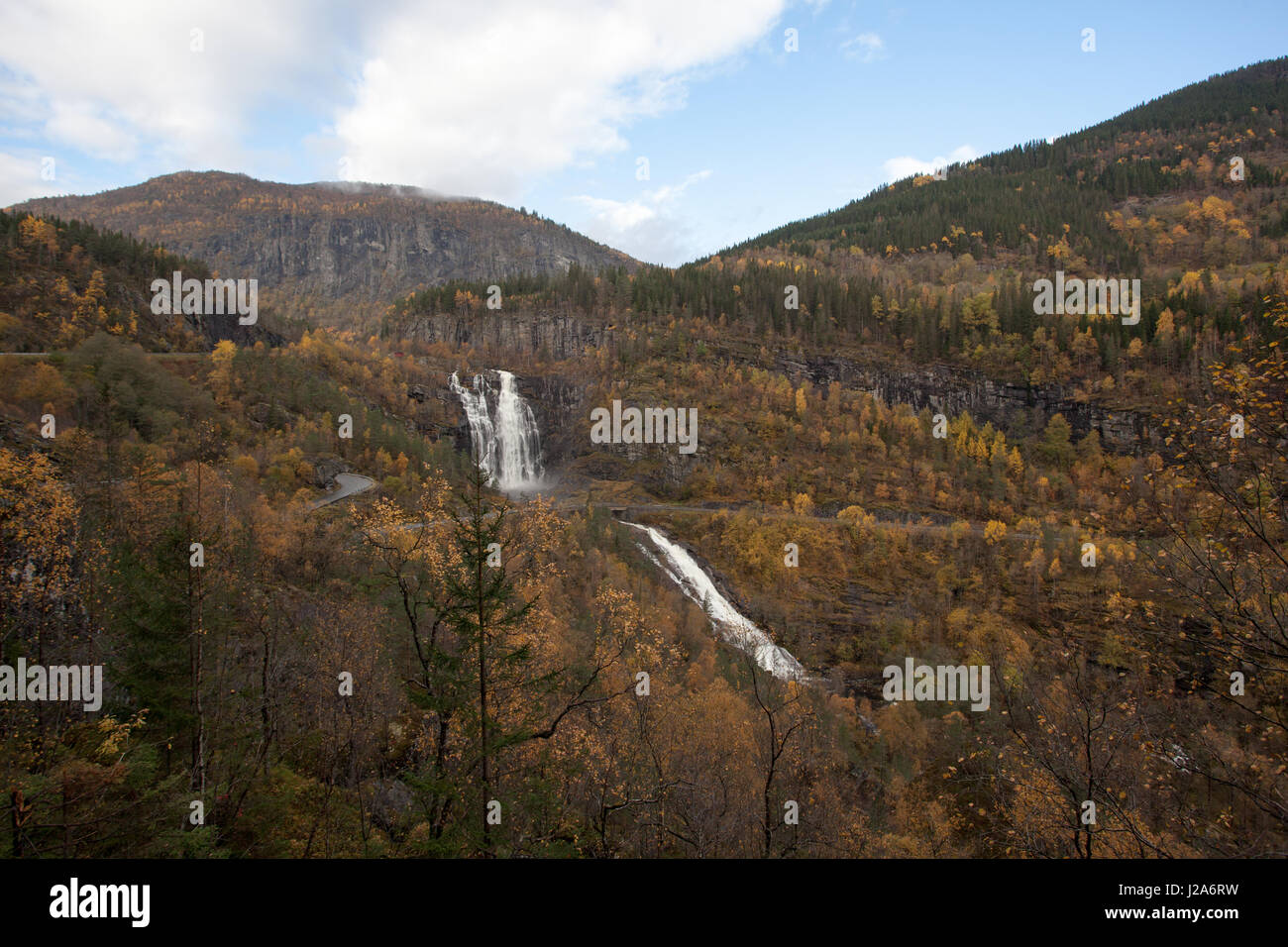 Wunderschöne West norwegischen Herbst Natur. Stockfoto