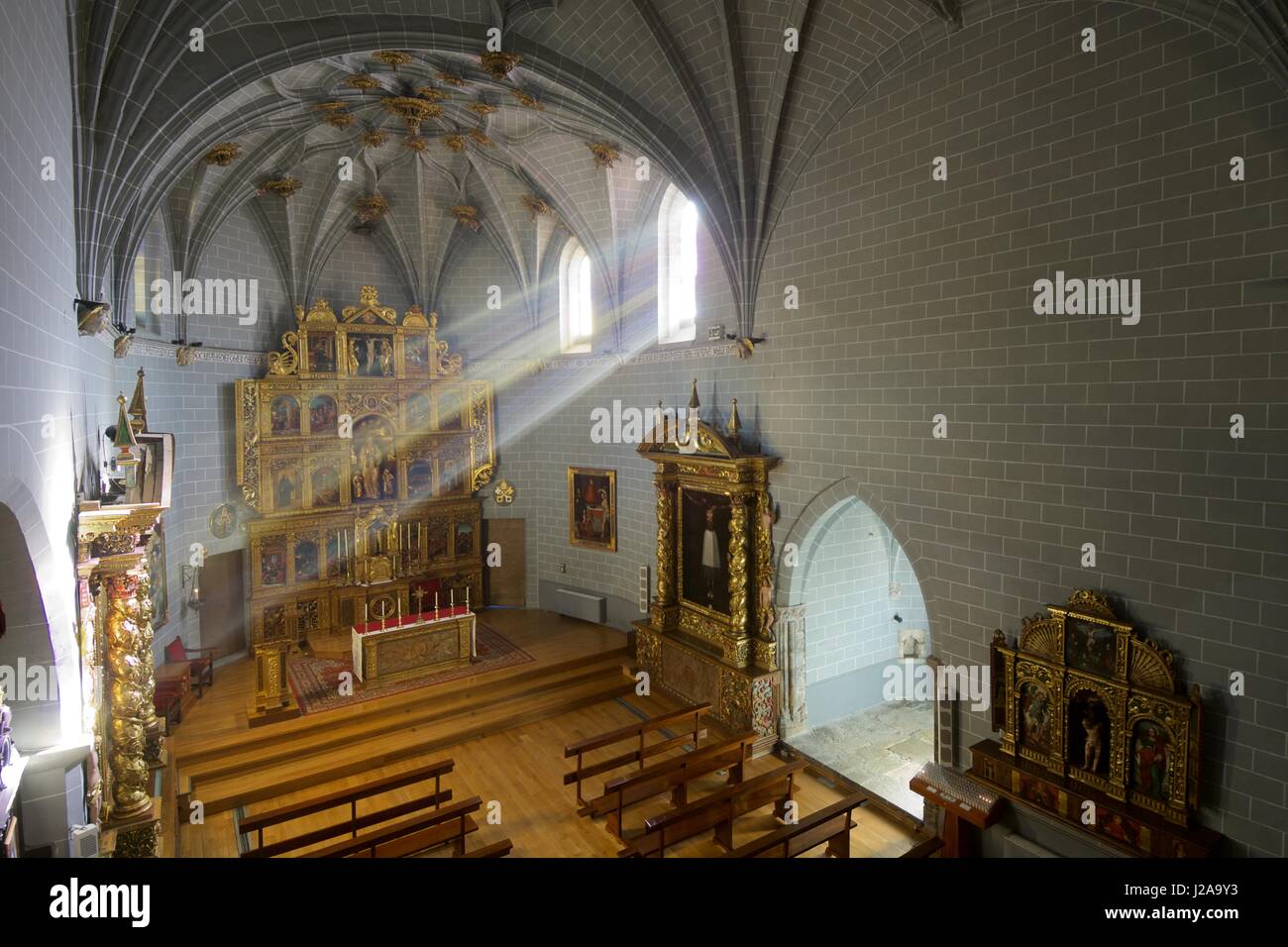 Asuncion-Kirche in Sallent de Gallego, Huesca, Spanien. Stockfoto