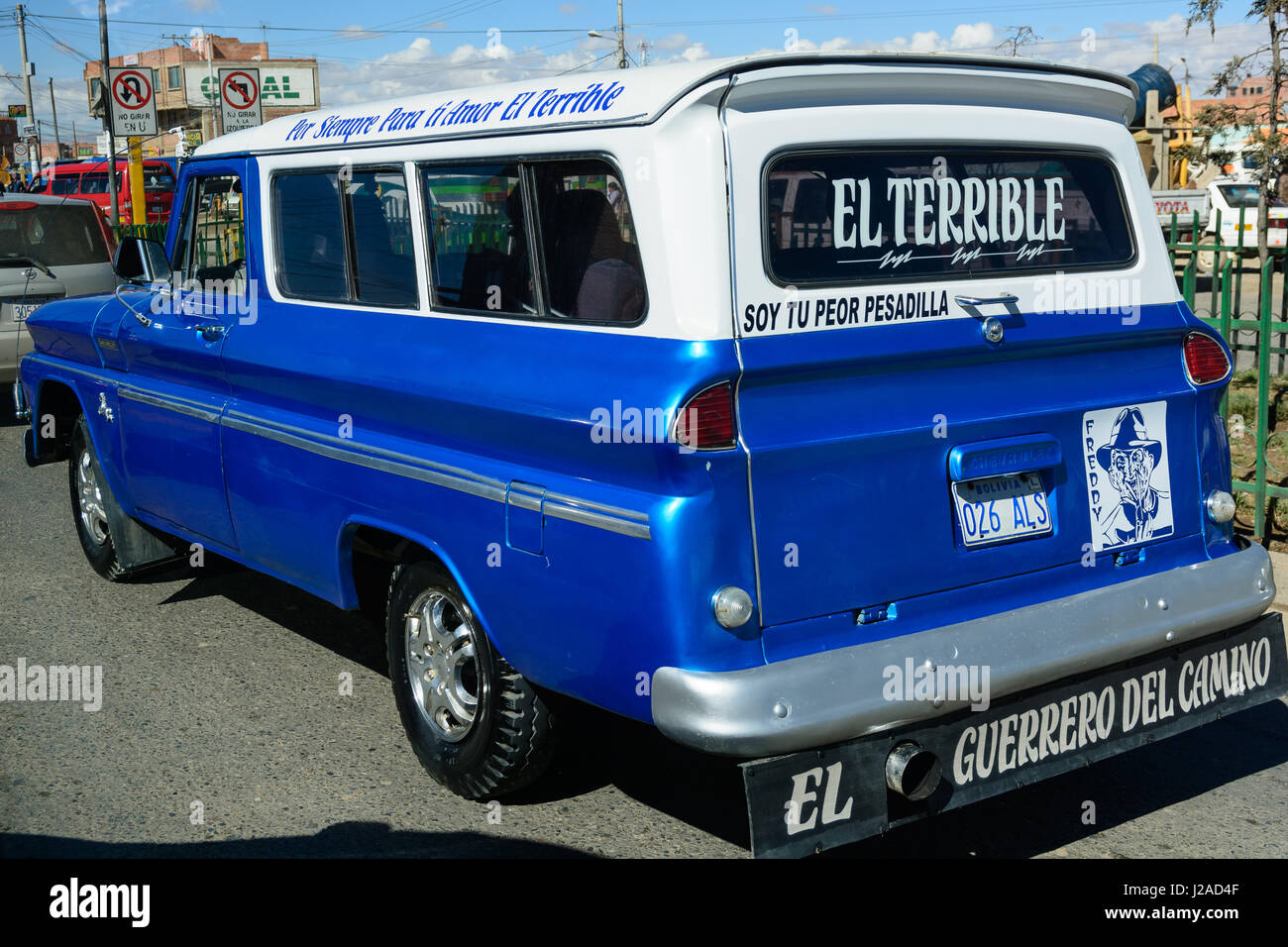 Bolivien, Abteilung von La Paz, El Alto, Taxi in La Paz Stockfoto
