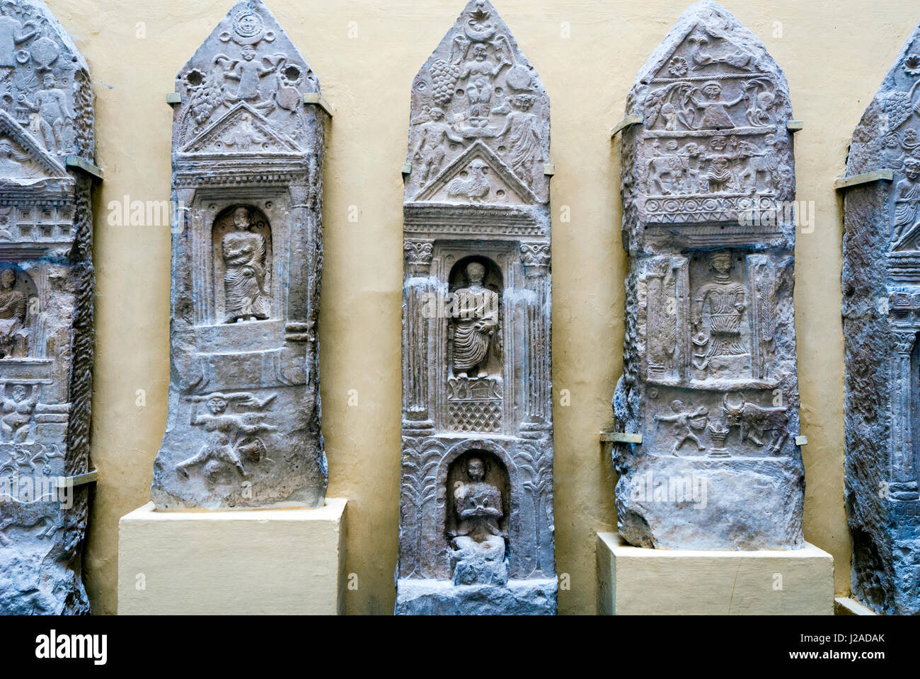 Punische Stele aus Heiligtum, Bardo National Museum, Carthage, UNESCO-Weltkulturerbe, Tunesien, Nordafrika Stockfoto